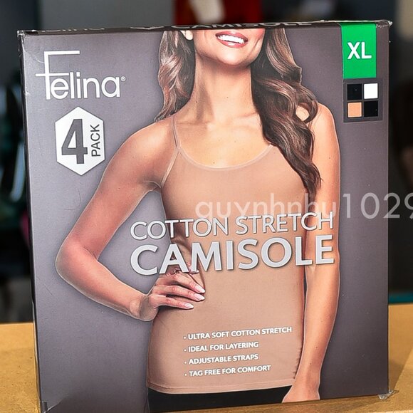 Felina Cotton Stretch Camisole - Tan - Picture 2 of 5